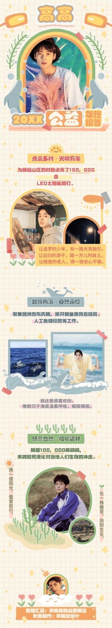公益活动年终总结公告长图明星应援预览效果