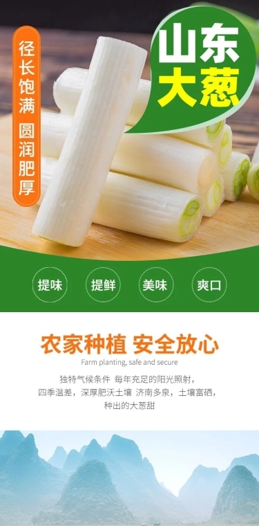 食品生鲜蔬菜大葱详情页