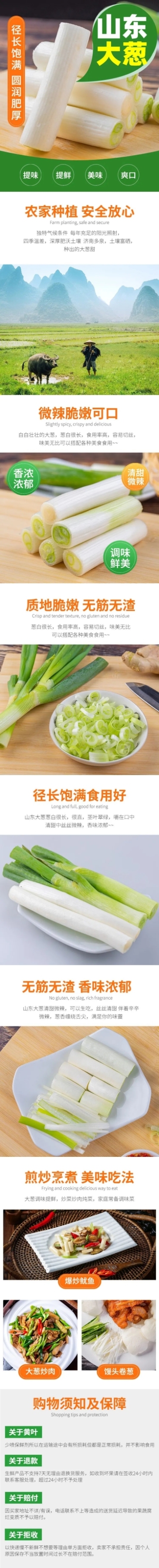 食品生鲜蔬菜大葱详情页预览效果