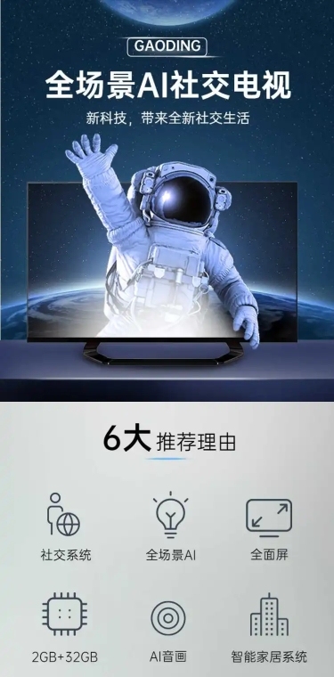 科技风家电电视机详情页