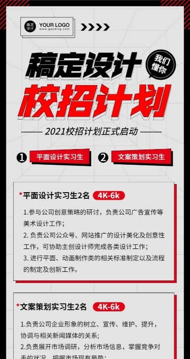 企业招聘复古创意做旧长图