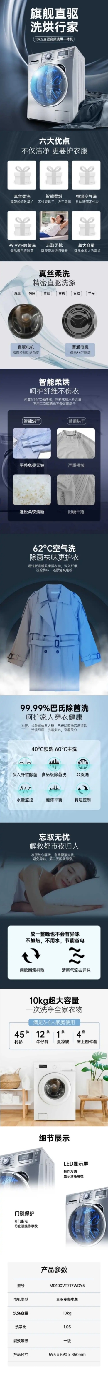 科技风家电洗衣机详情页预览效果