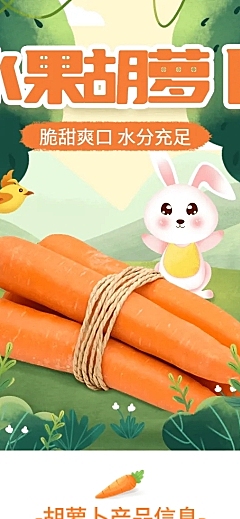 手绘食品生鲜蔬菜胡萝卜详情页