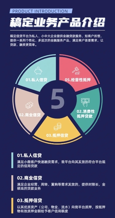 业务介绍简约图表长图海报