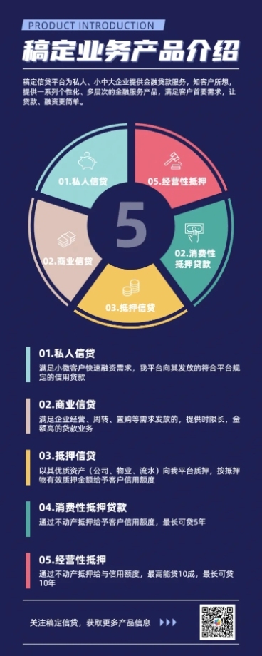 业务介绍简约图表长图海报预览效果