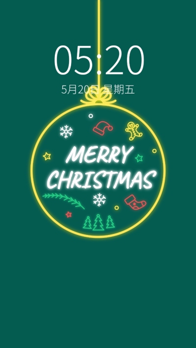 圣诞节快乐霓虹灯创意手机壁纸