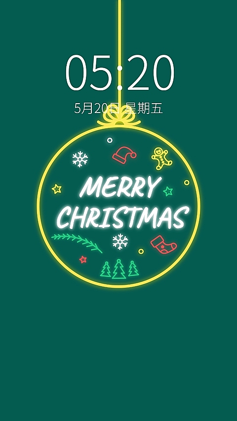 圣诞节快乐霓虹灯创意手机壁纸