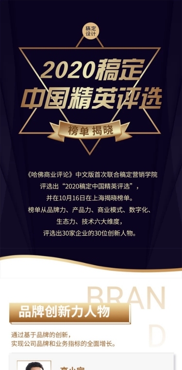 年度榜单表彰商务优秀员工喜报长图