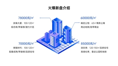 新盘介绍4项PPT图文页