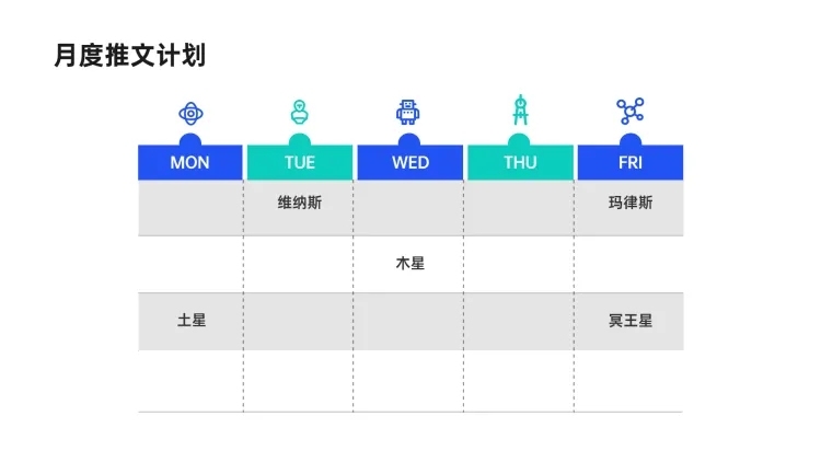 计划排期多项PPT图文页预览效果