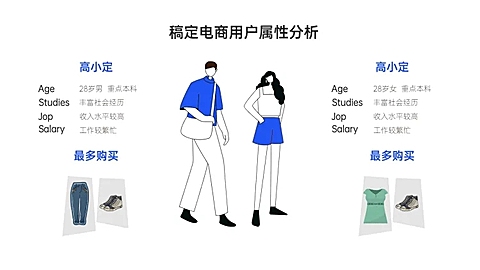 稿定电商用户属性分析2项PPT图文页