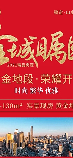 地产楼盘宣传开盘长图喜庆海报