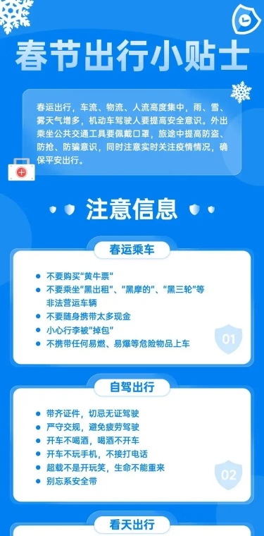 春节春运出行注意事项文章长图