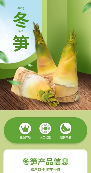 食品生鲜蔬菜冬笋详情页