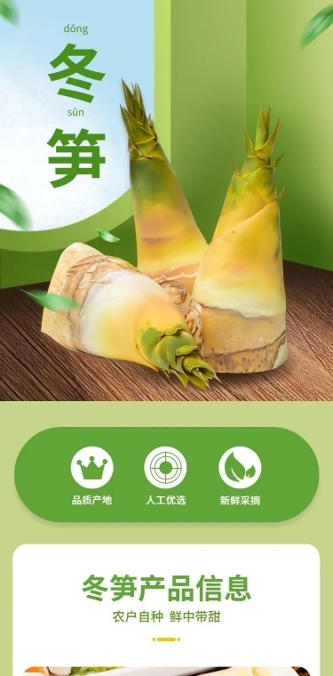 食品生鲜蔬菜冬笋详情页