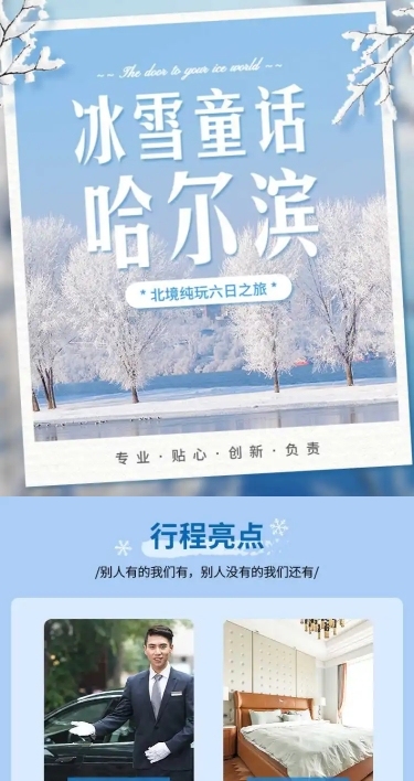 旅游出行宣传推广雪景实景详情页