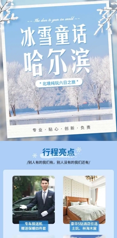 旅游出行宣传推广雪景实景详情页