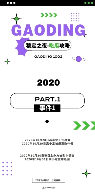 简约风娱乐吃瓜八卦公告长图