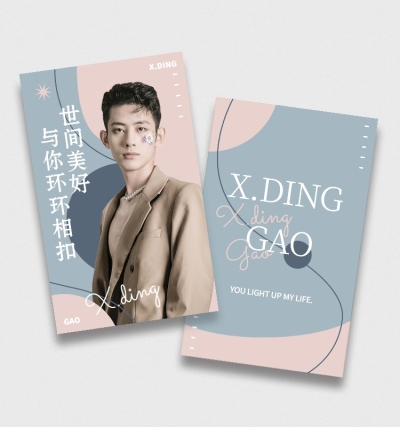 简约清新应援小卡海报明星娱乐