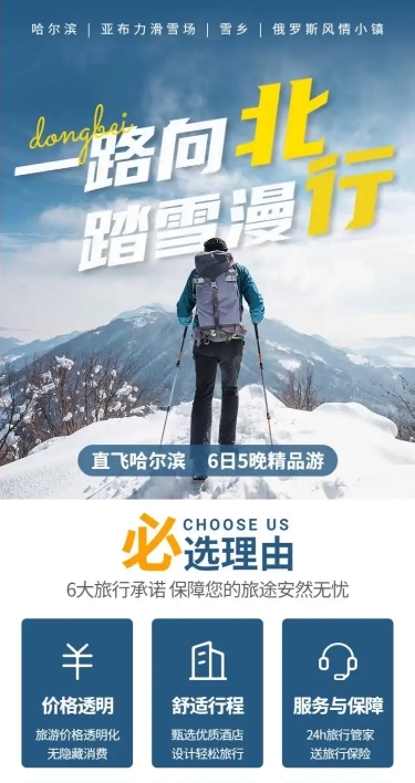 旅游出行攻略雪山登山实景详情页