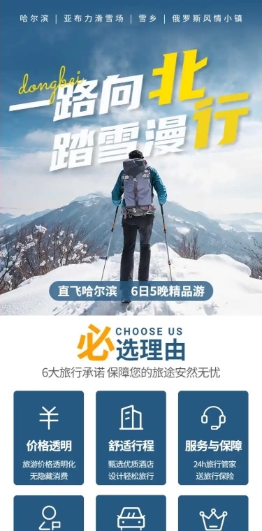 旅游出行攻略雪山登山实景详情页
