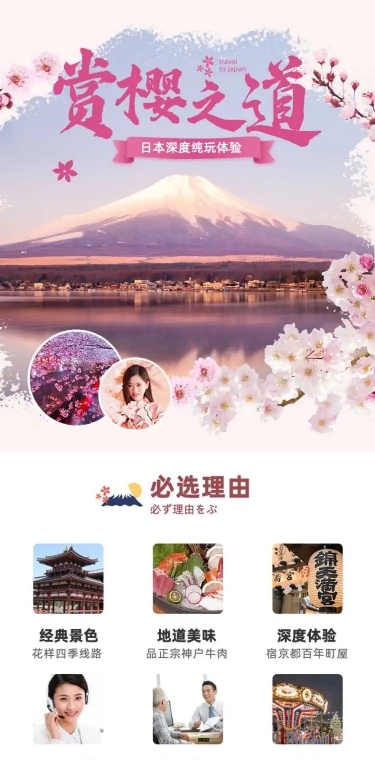 旅游出行攻略实景樱花详情页
