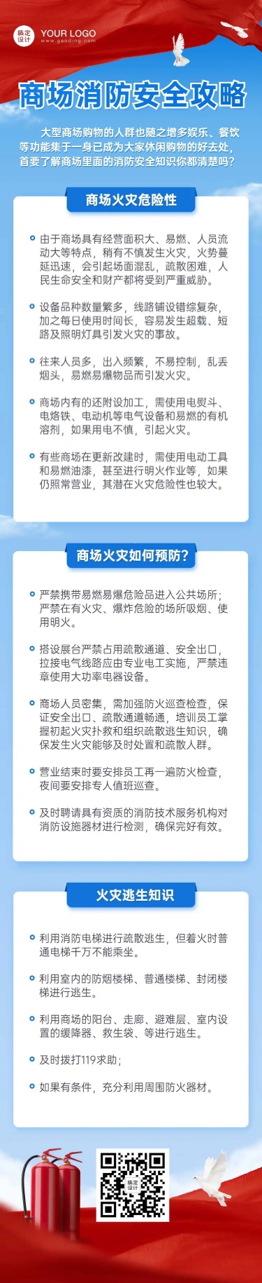 点击进入编辑 消防安全商场一图读懂文章长图预览效果