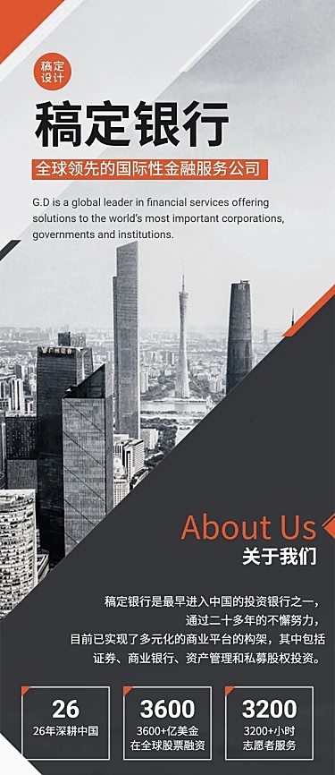 企业介绍宣传主页银行金融招聘长图