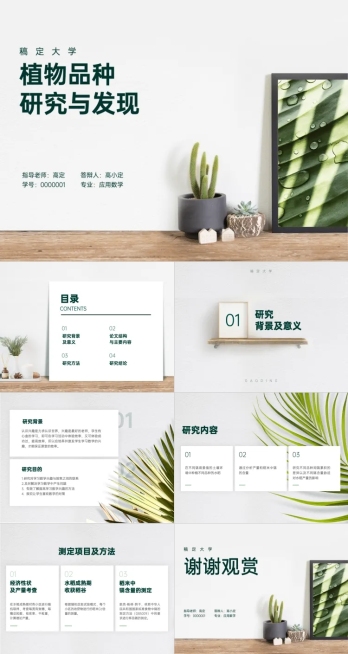 毕业答辩小组汇报PPT预览效果