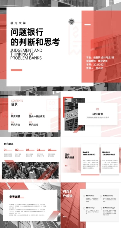 校园答辩小组汇报PPT