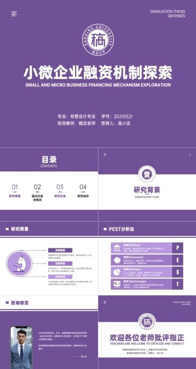 校园答辩小组汇报PPT