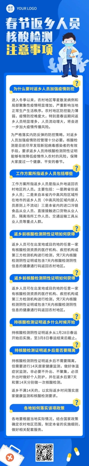 春节返乡核酸检测医疗文章长图预览效果