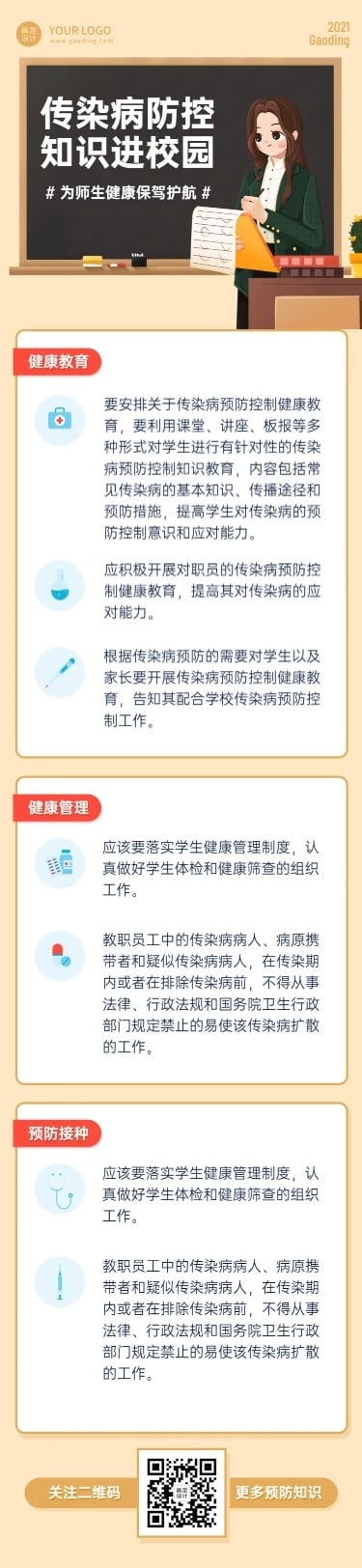 民生校园医疗健康一图读读文章长图