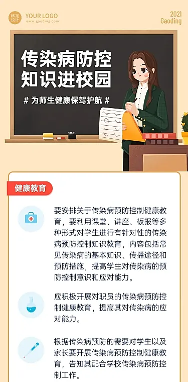 民生校园医疗健康一图读读文章长图