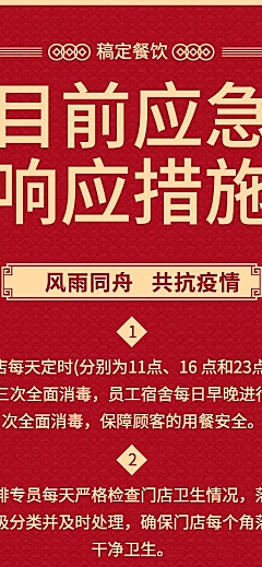 餐饮门店防疫响应措施长图海报