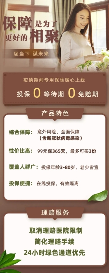 金融保险保障是为了更好相聚保险产品长图预览效果