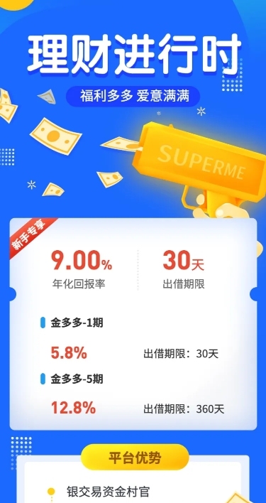 金融保险理财进行时贷款产品长图海报