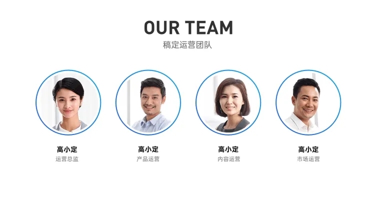 团队介绍4项PPT内容页预览效果