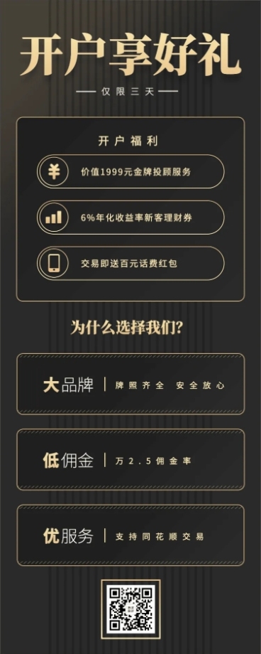 金融保险股票开户享好礼长图海报预览效果