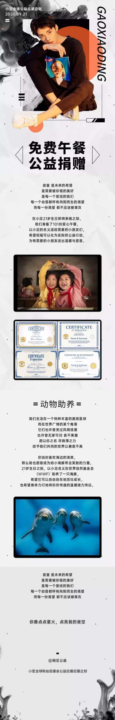 明星公益·粉丝应援公告流程长图