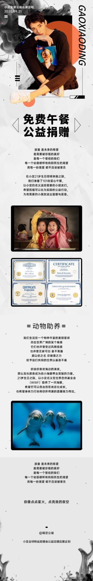 明星公益·粉丝应援公告流程长图预览效果