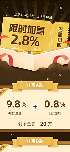 金融保险限时加息名额有限产品营销长图