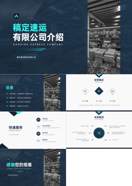 交通物流企业宣传介绍PPT预览效果