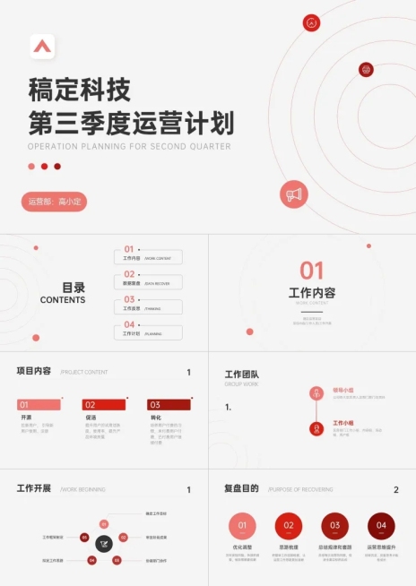 季度运营工作总结计划PPT预览效果