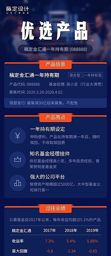 金融保险优选基金产品信息推介海报