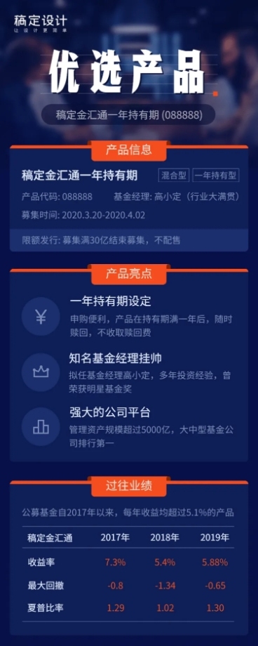 金融保险优选基金产品信息推介海报预览效果