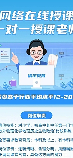 网络授课老师招聘长图海报