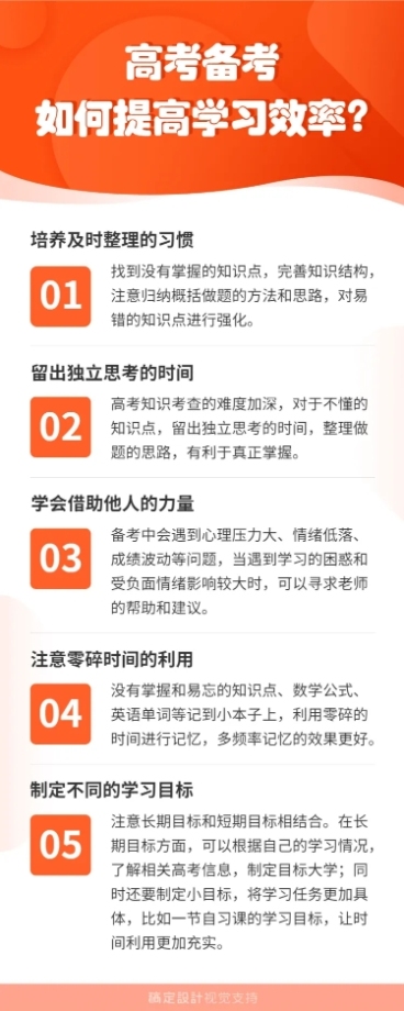 高考备考提高学习效率建议流程表预览效果