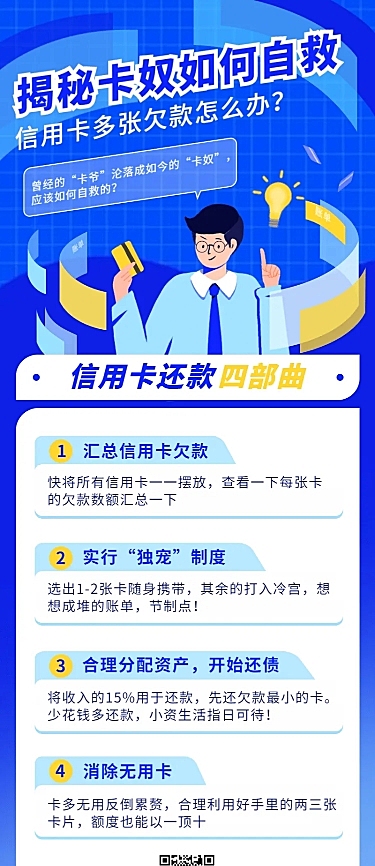 金融保险揭秘卡奴如何自救理财知识科普海报