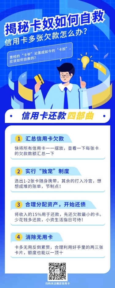 金融保险揭秘卡奴如何自救理财知识科普海报